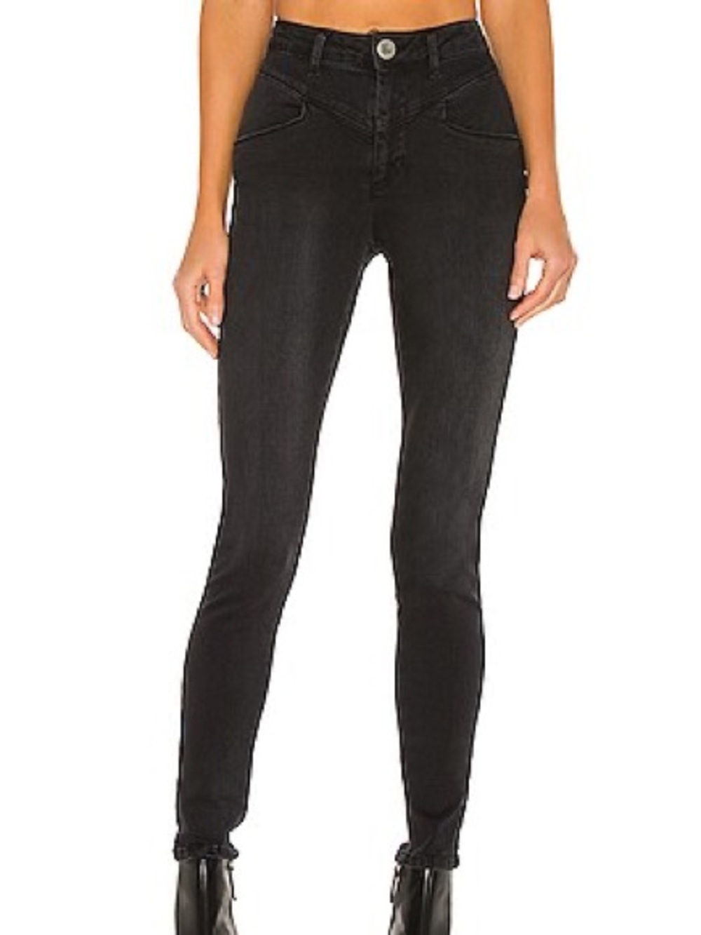 One Teaspoon Jeans Womens 26 High Waist Preachers Black Wash Grunge Skinny Leg